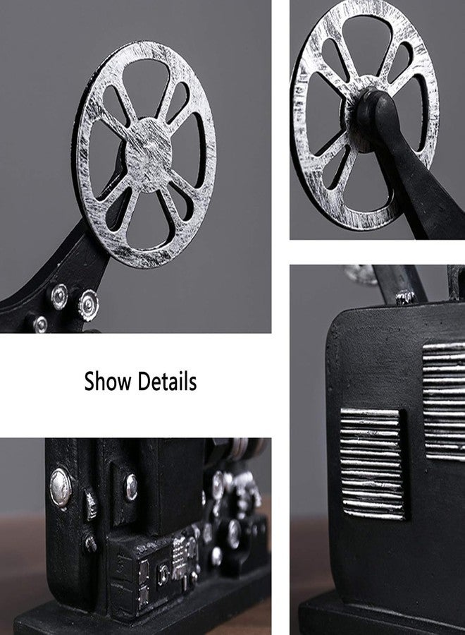 Spiaty Synthetic Resin Vintage Style Film Projector Decorative Model for Home Living Room, Black Metal, Retro Home Cinema Decor - Image 3